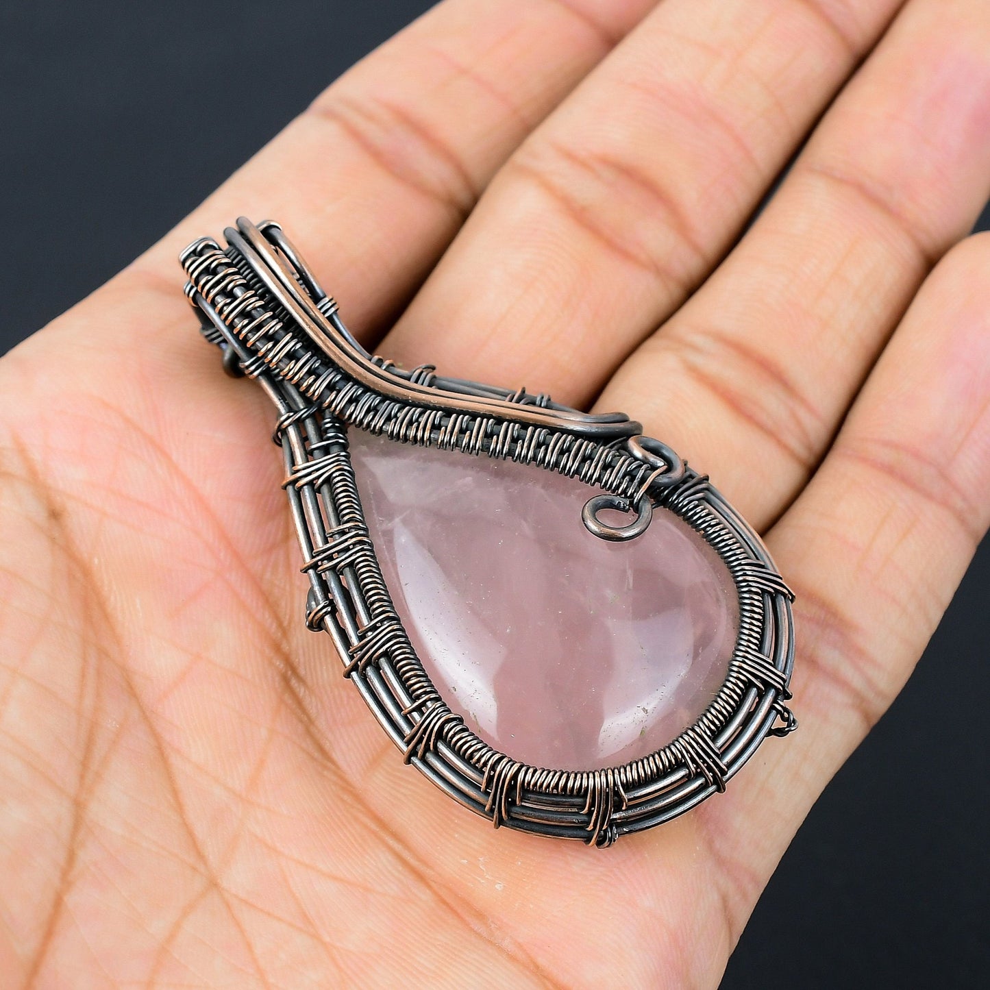 Pink Rose Quartz Gemstone Pendant