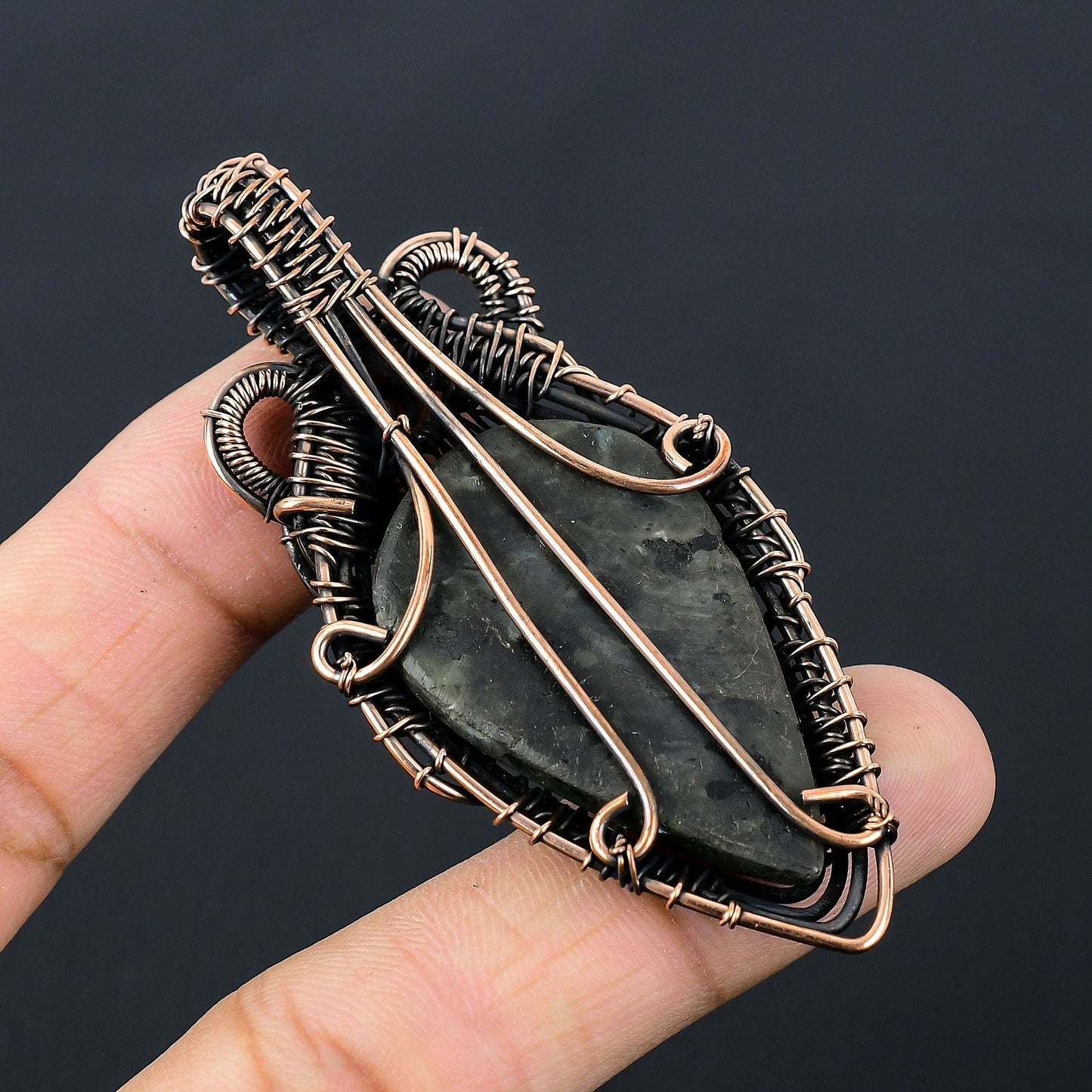 Gray Larvikite Gemstone Pendant