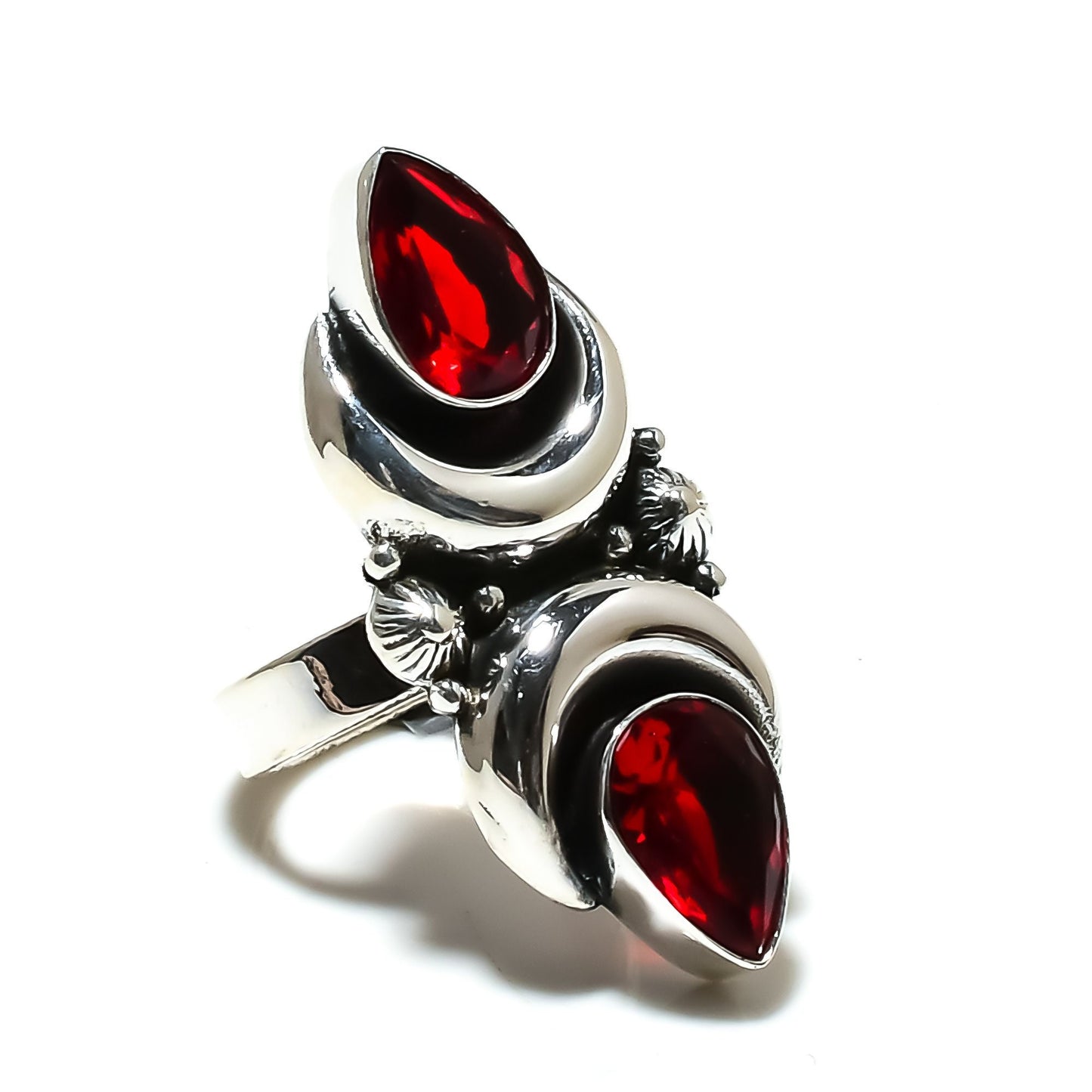 Red Garnet Gemstone Sterling Silver Ring