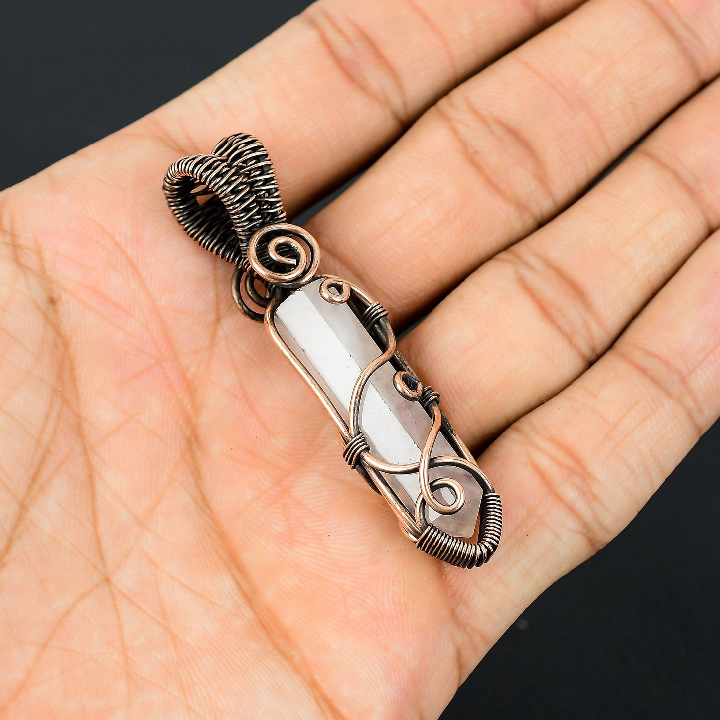 Pink Rose Quartz Gemstone Pendant