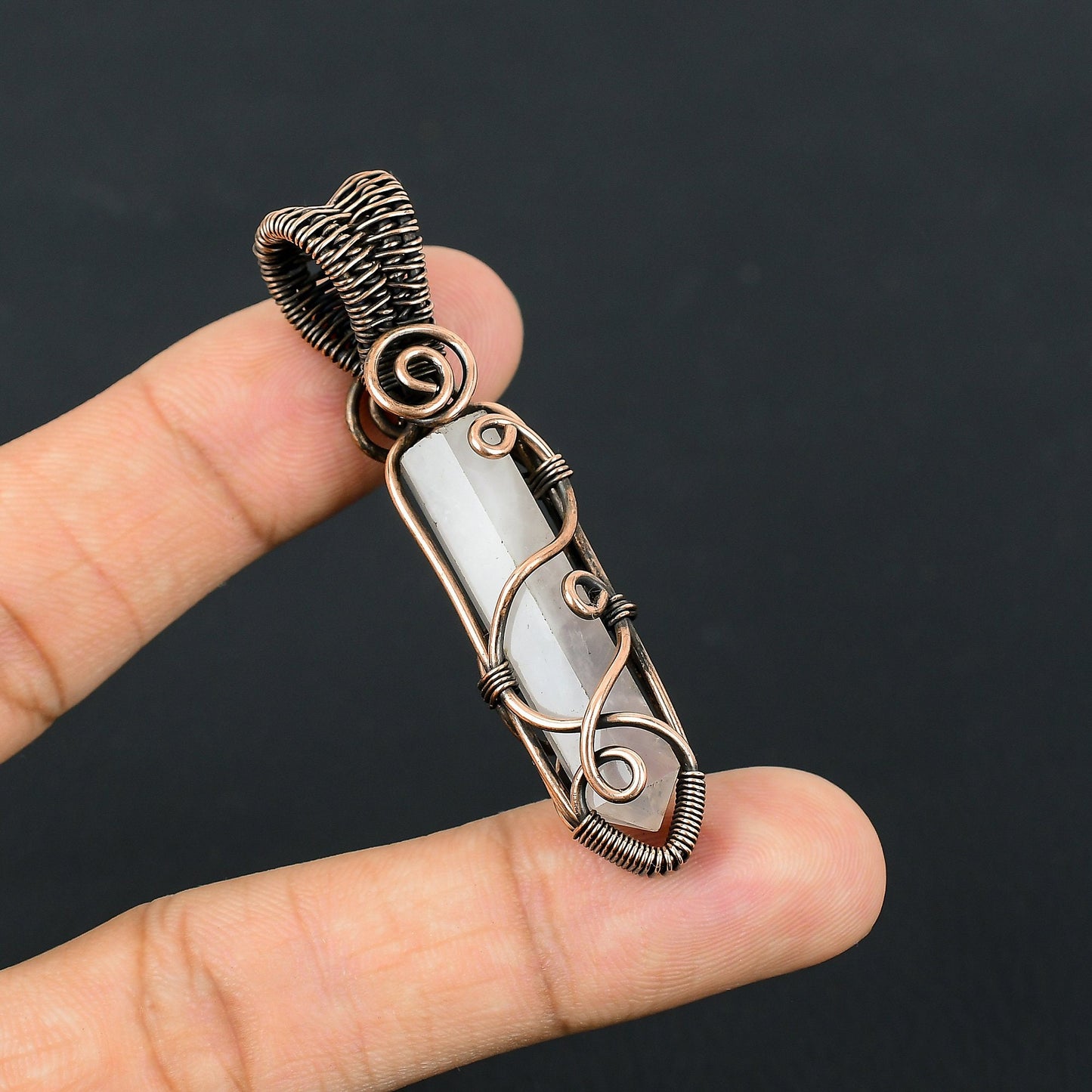 Pink Rose Quartz Gemstone Pendant