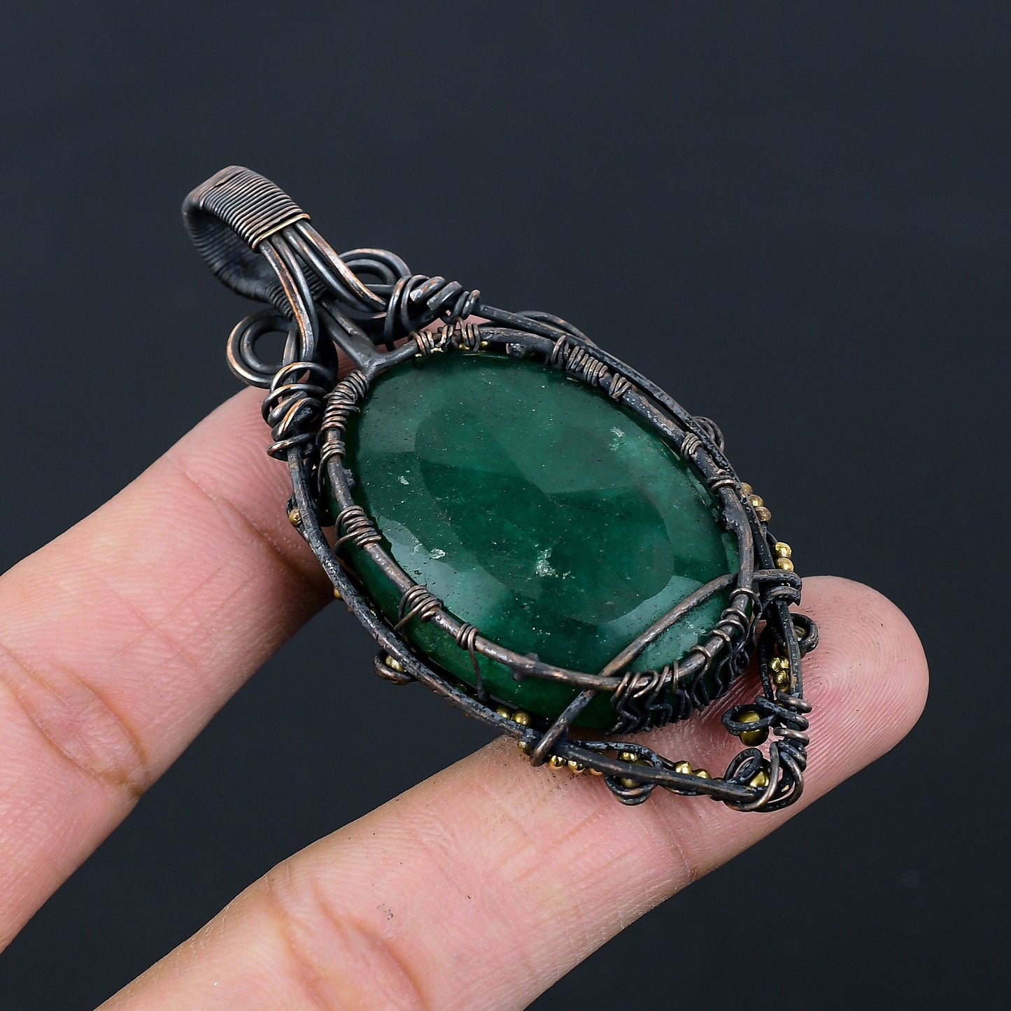 Green Zambian Emerald Gemstone Pendant