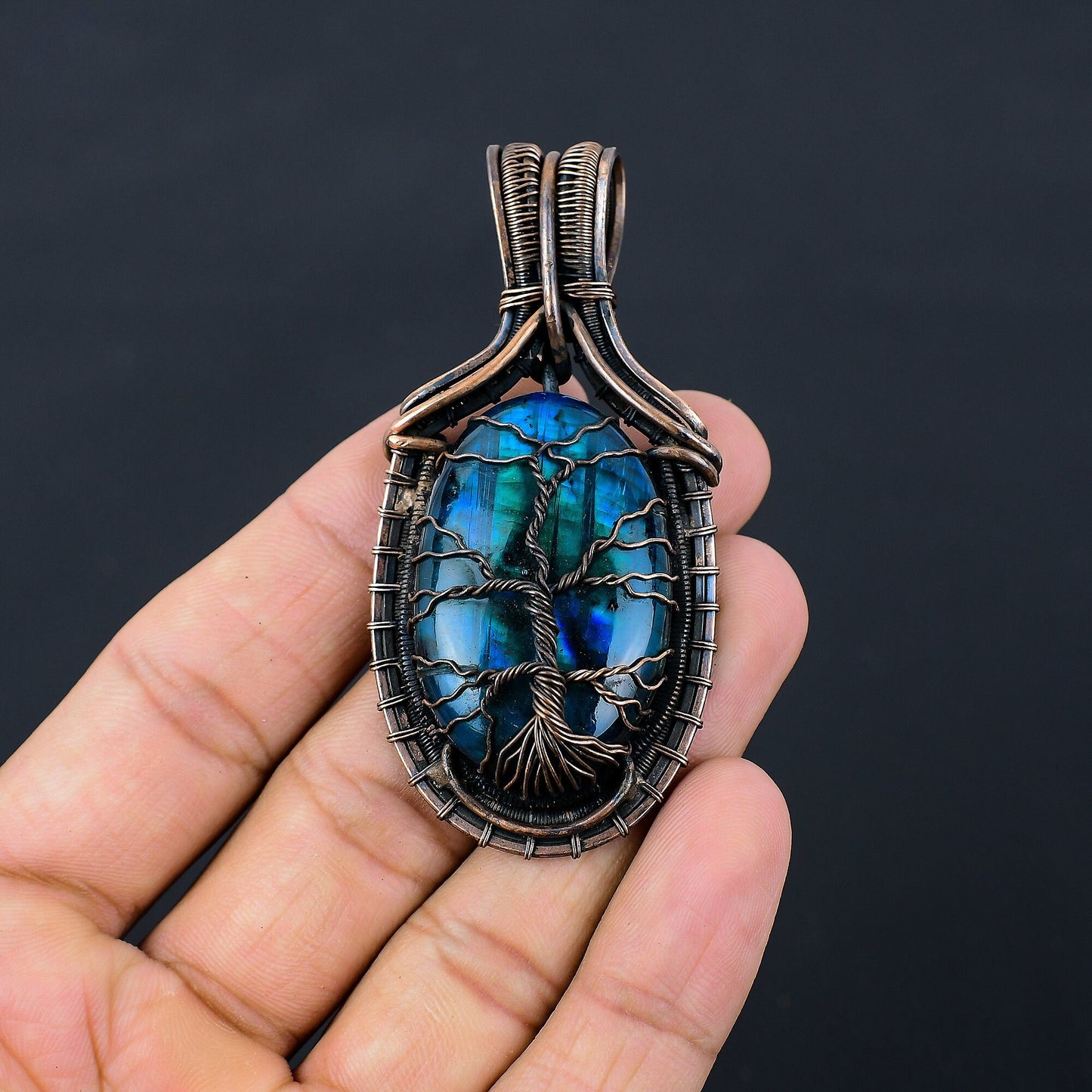 Blue Labradorite Gemstone Pendant