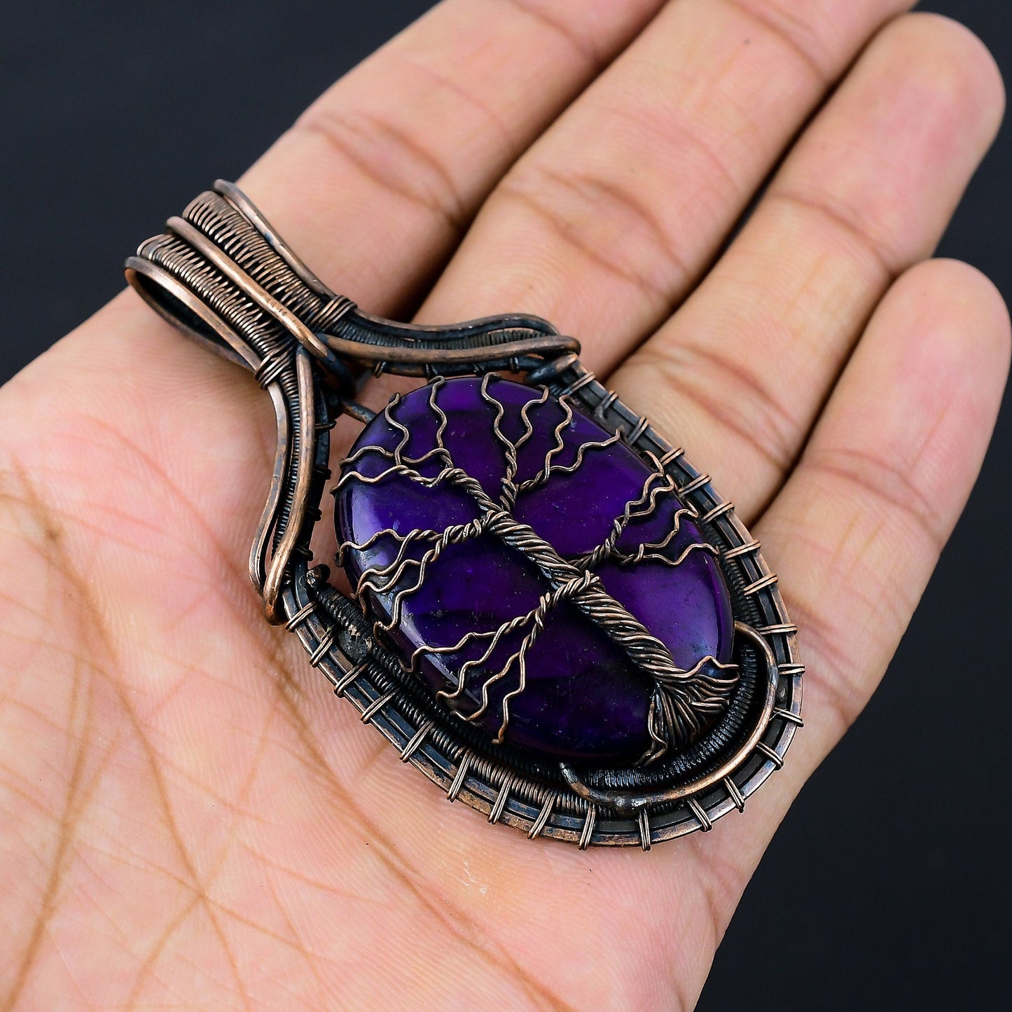Purple Fire Labradorite Gemstone Pendant