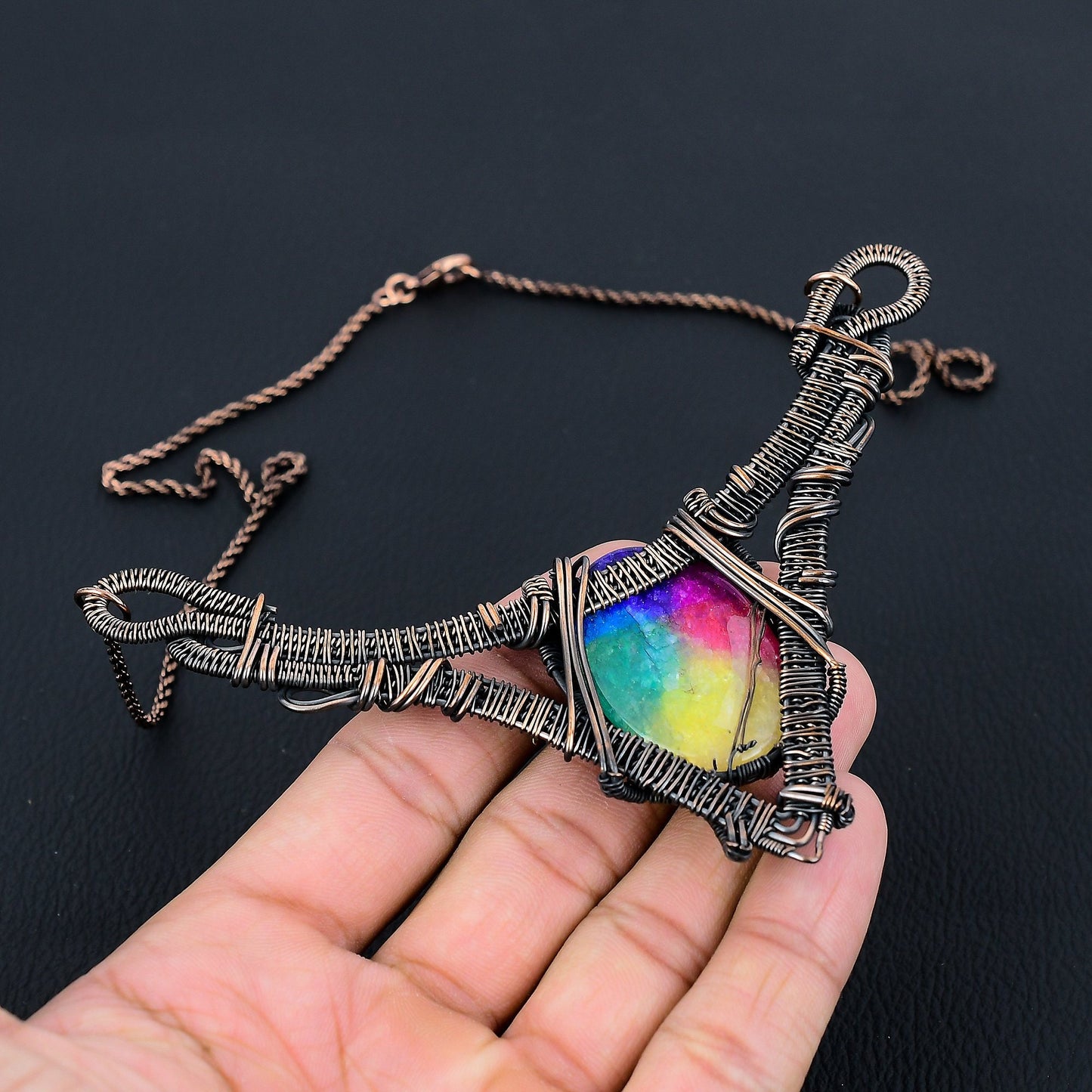 Rainbow Solar Quartz Gemstone Necklace