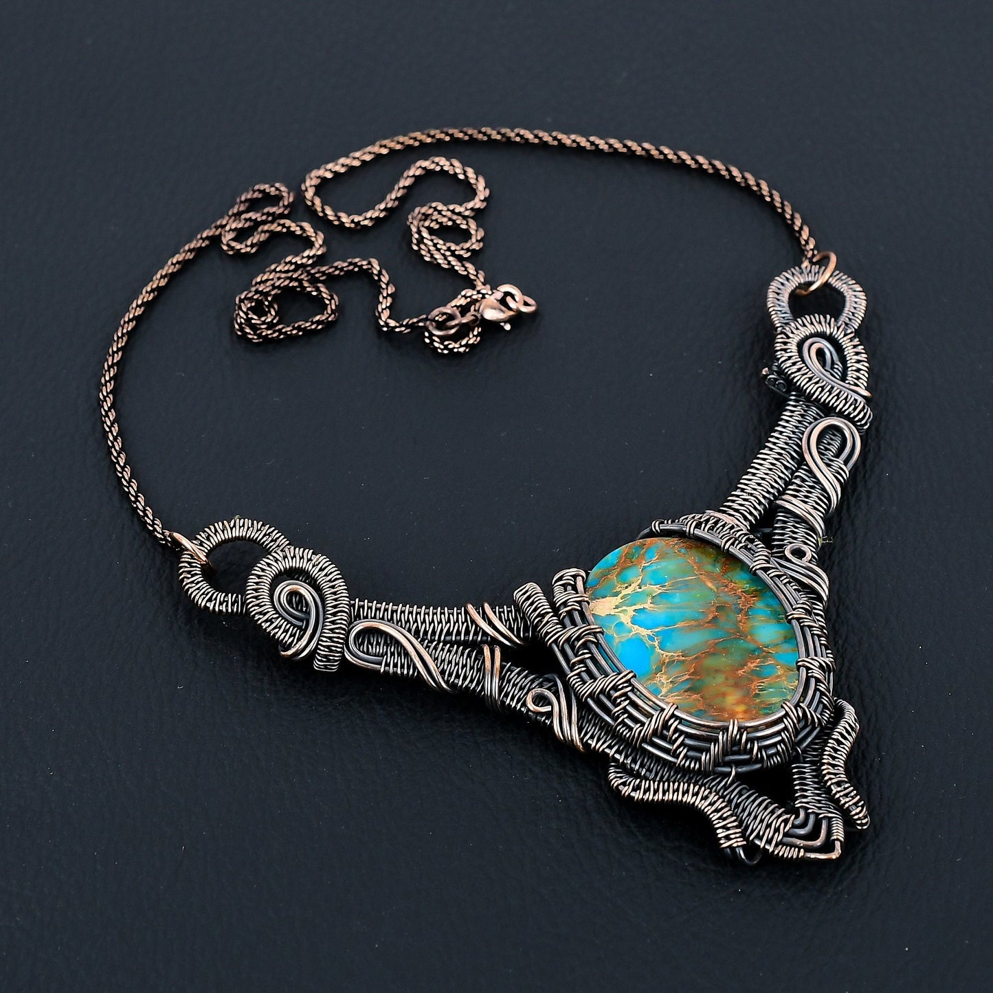 Blue Sea Sediment Gemstone Necklace