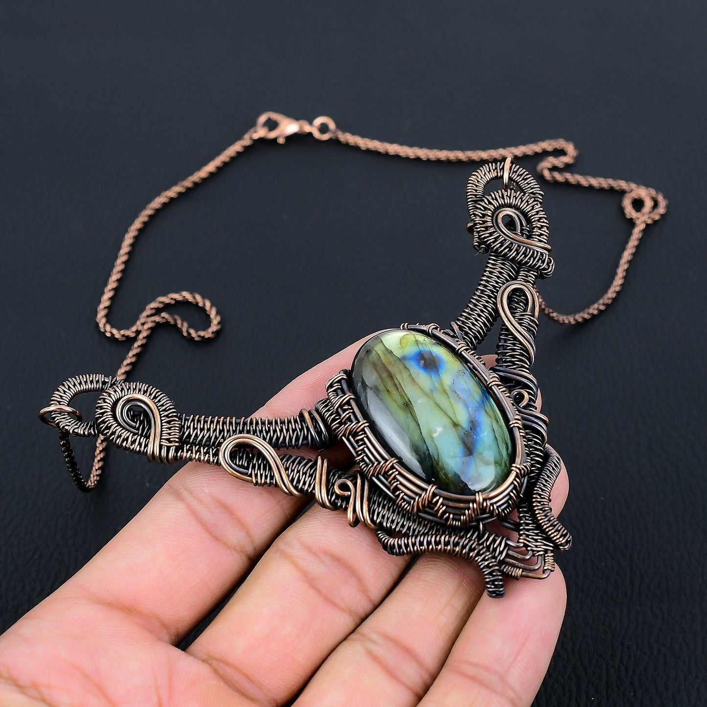 Blue Labradorite Gemstone Pendant