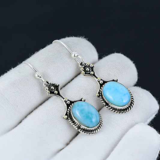 Blue Larimar Gemstone Earrings