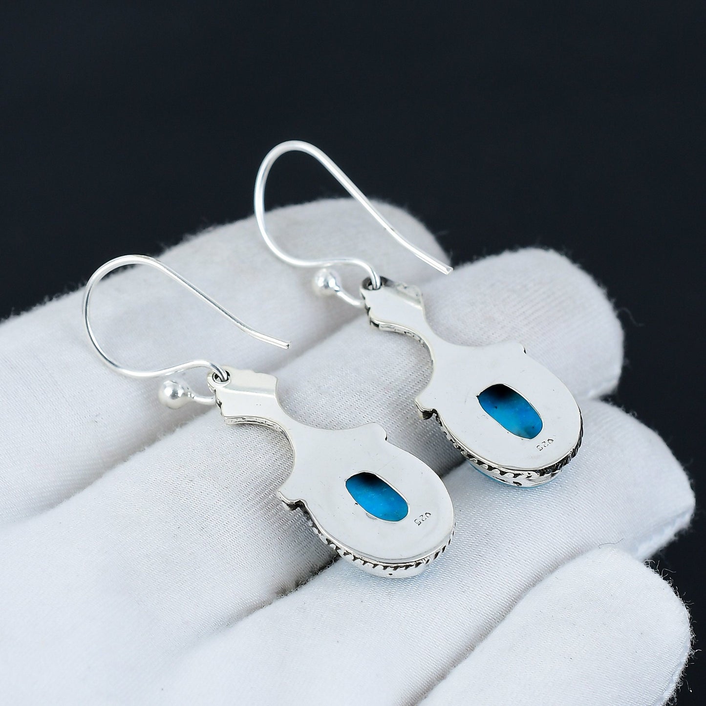 Sleeping Beauty Turquoise Silver Earrings