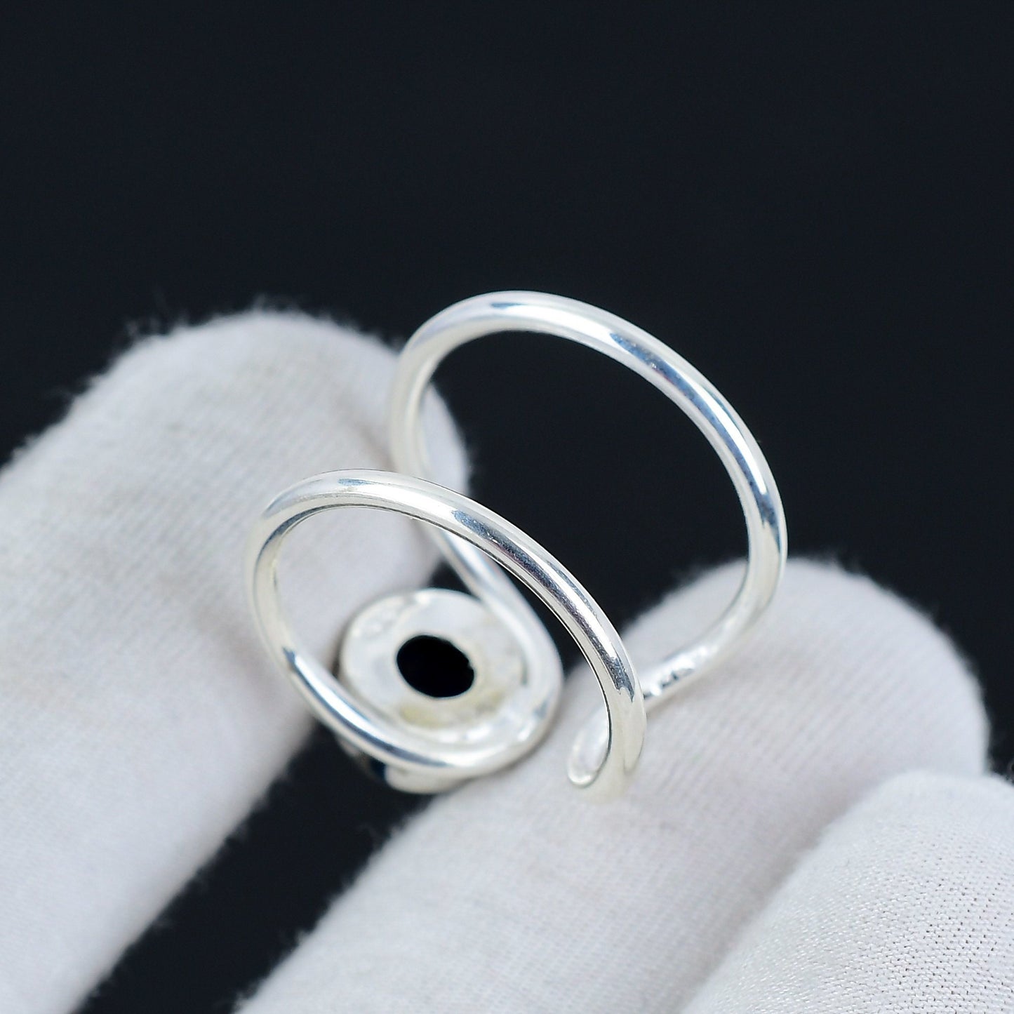 Blue Sapphire Sterling Silver Boho Ring
