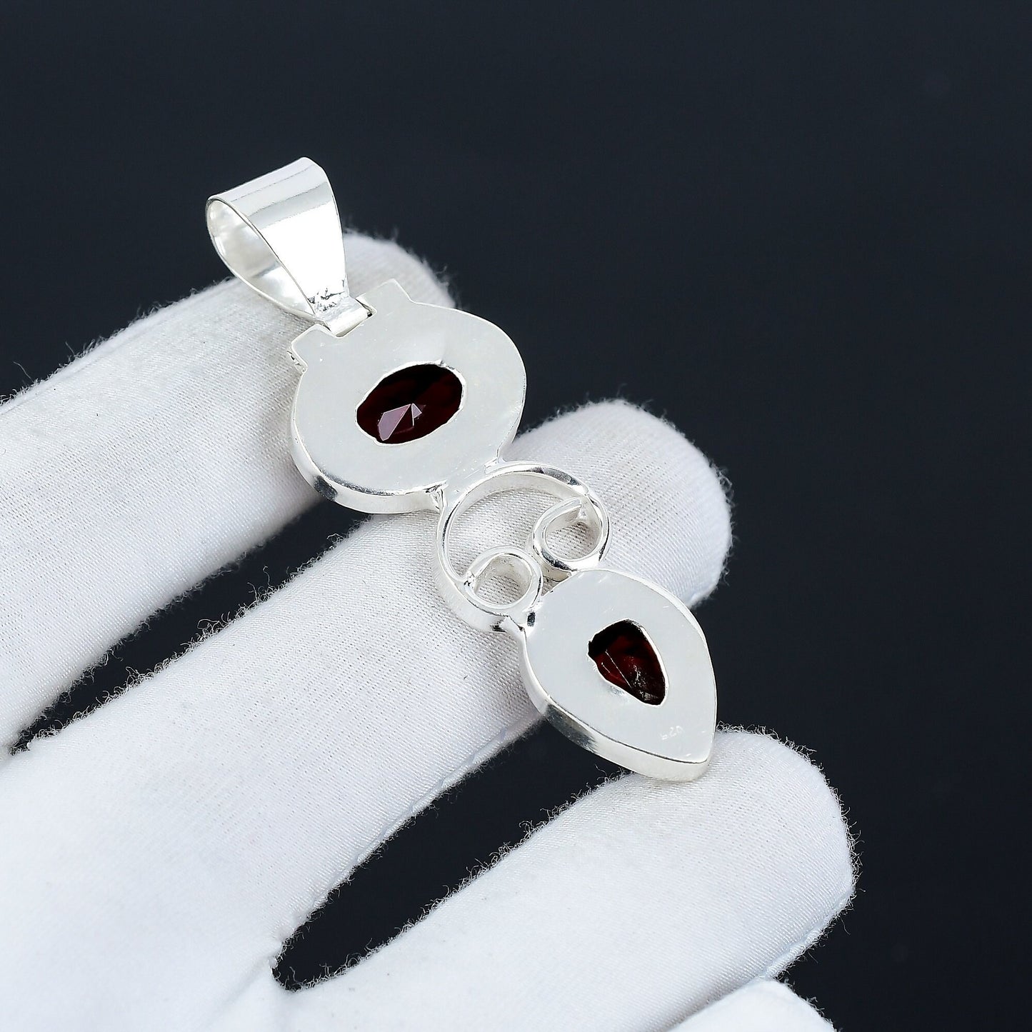 Red Garnet Sterling Silver Necklace