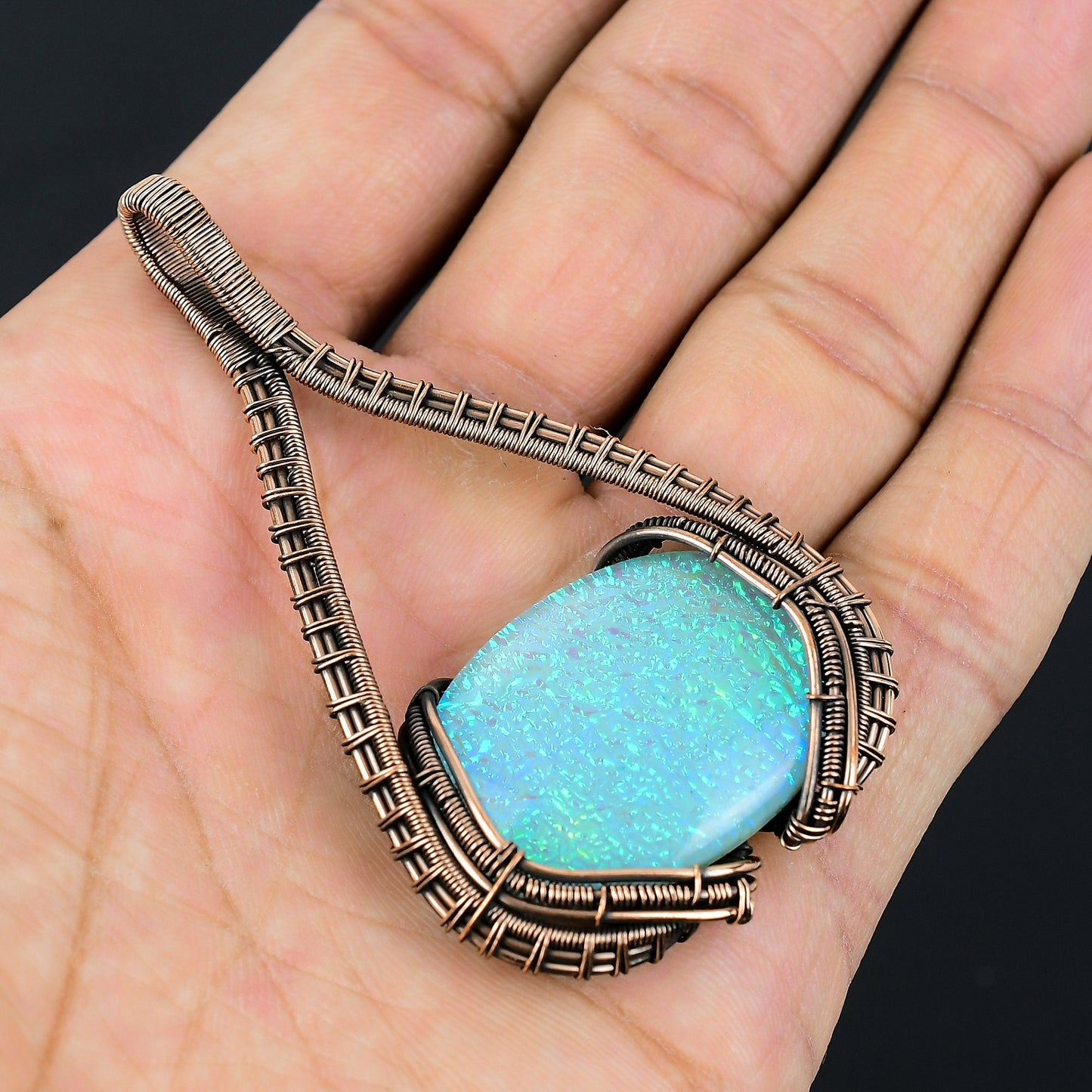 Multicolor Australian Triplet Opal Gemstone Pendant