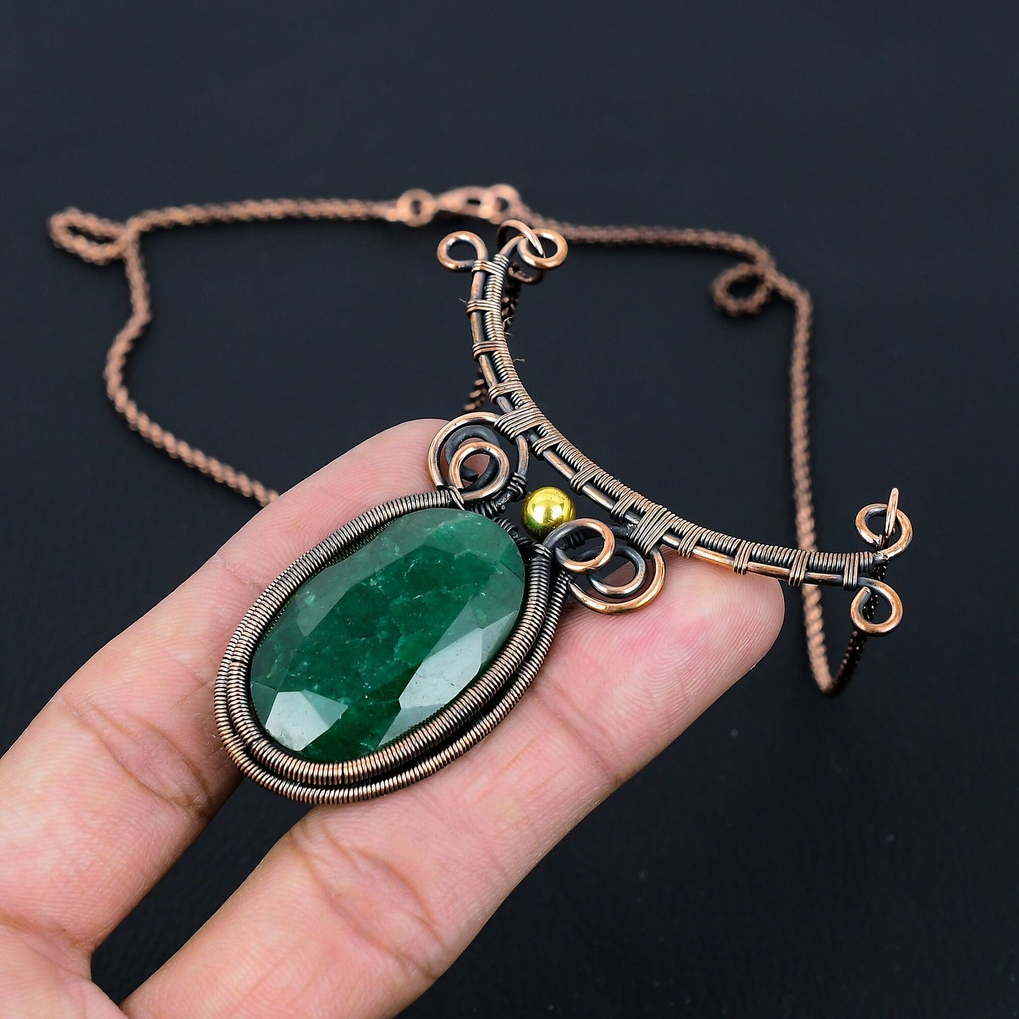 Green Emerald Gemstone Pendant