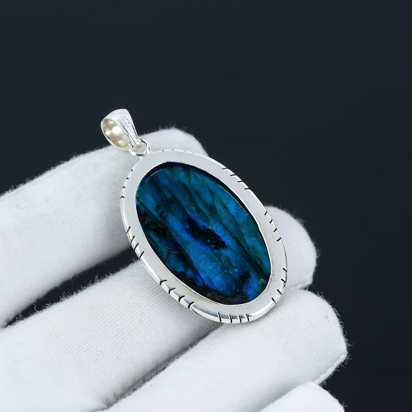 Blue Labradorite Gemstone Pendant