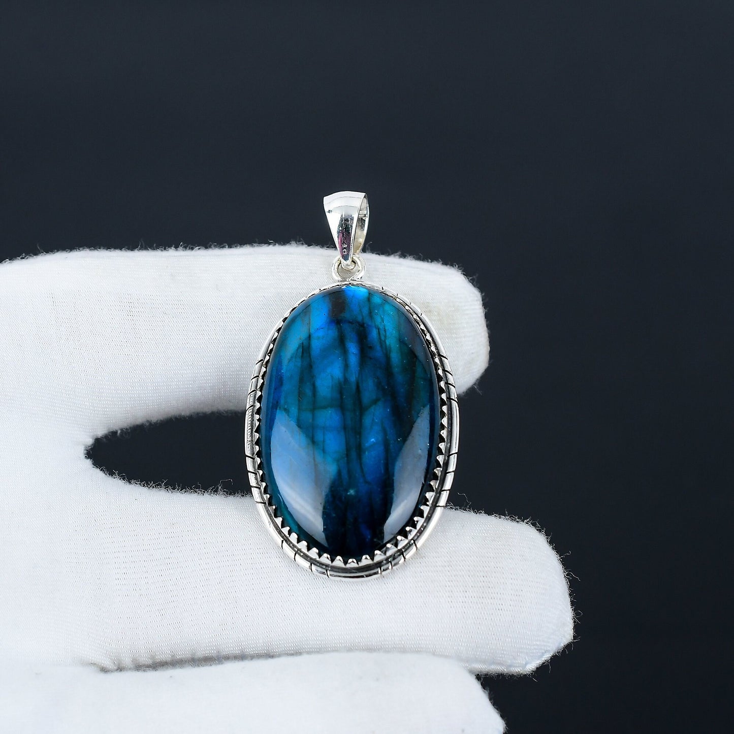 Blue Labradorite Gemstone Pendant