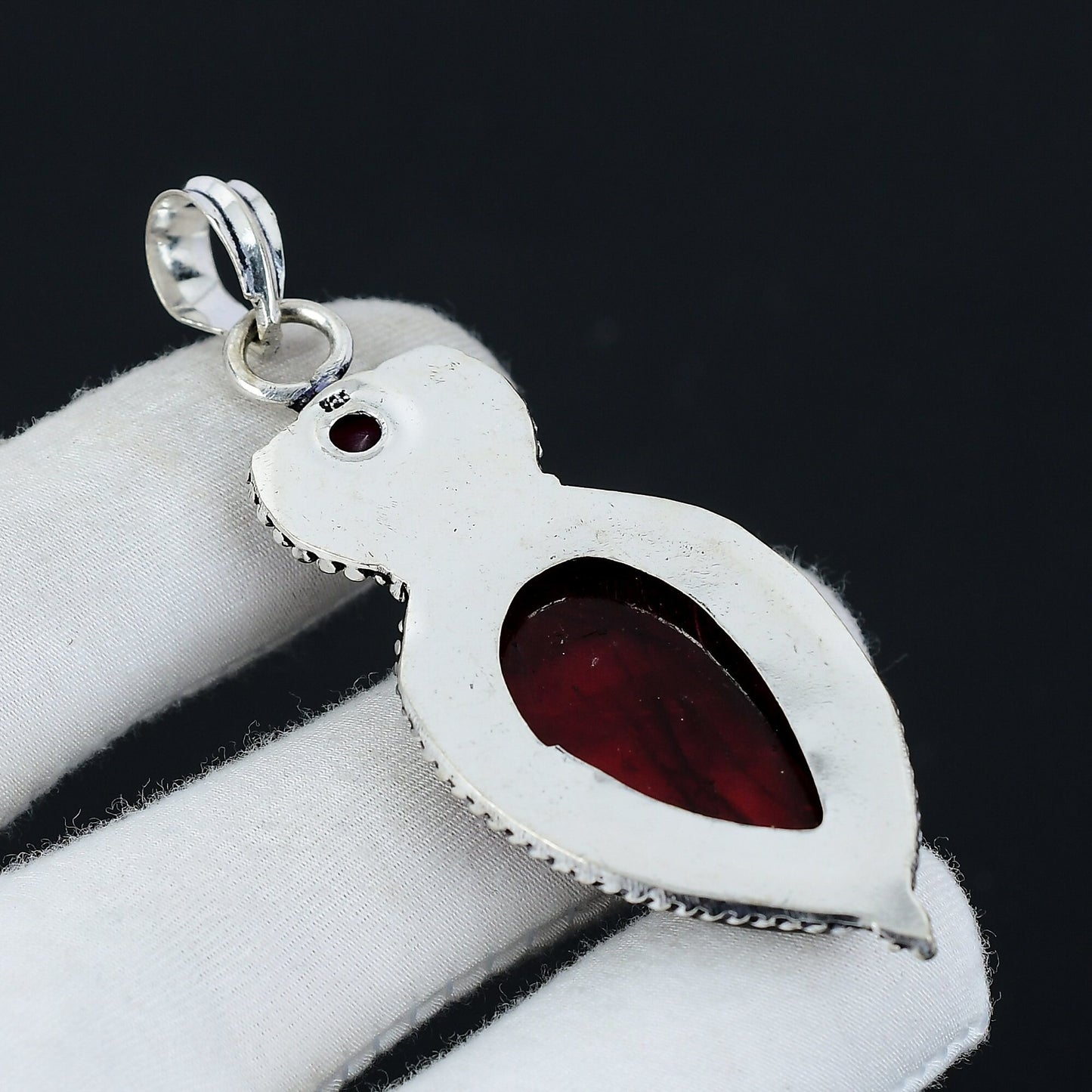 Red Labradorite & Ruby Pendant