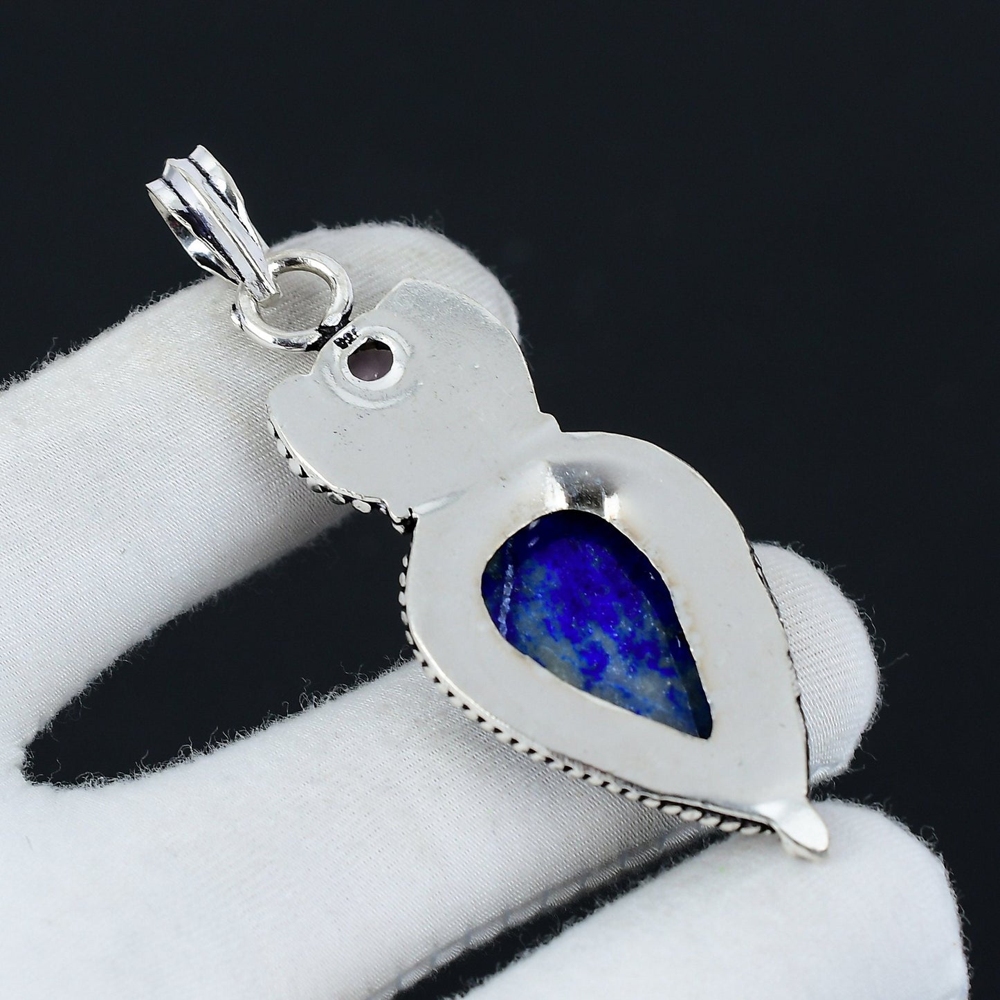 Blue Lapis Lazuli & Pink Rose Quartz Gemstone Pendant