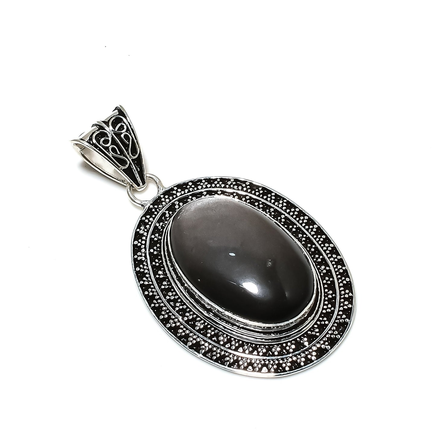 Silver Sheen Obsidian Gemstone Pendant