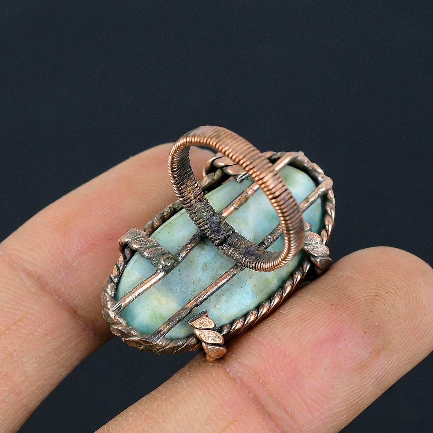 Blue Larimar Gemstone Ring
