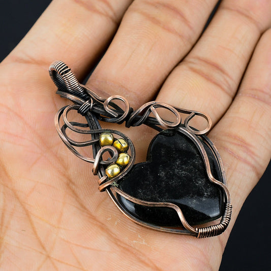 Black Nuummite Gemstone Pendant