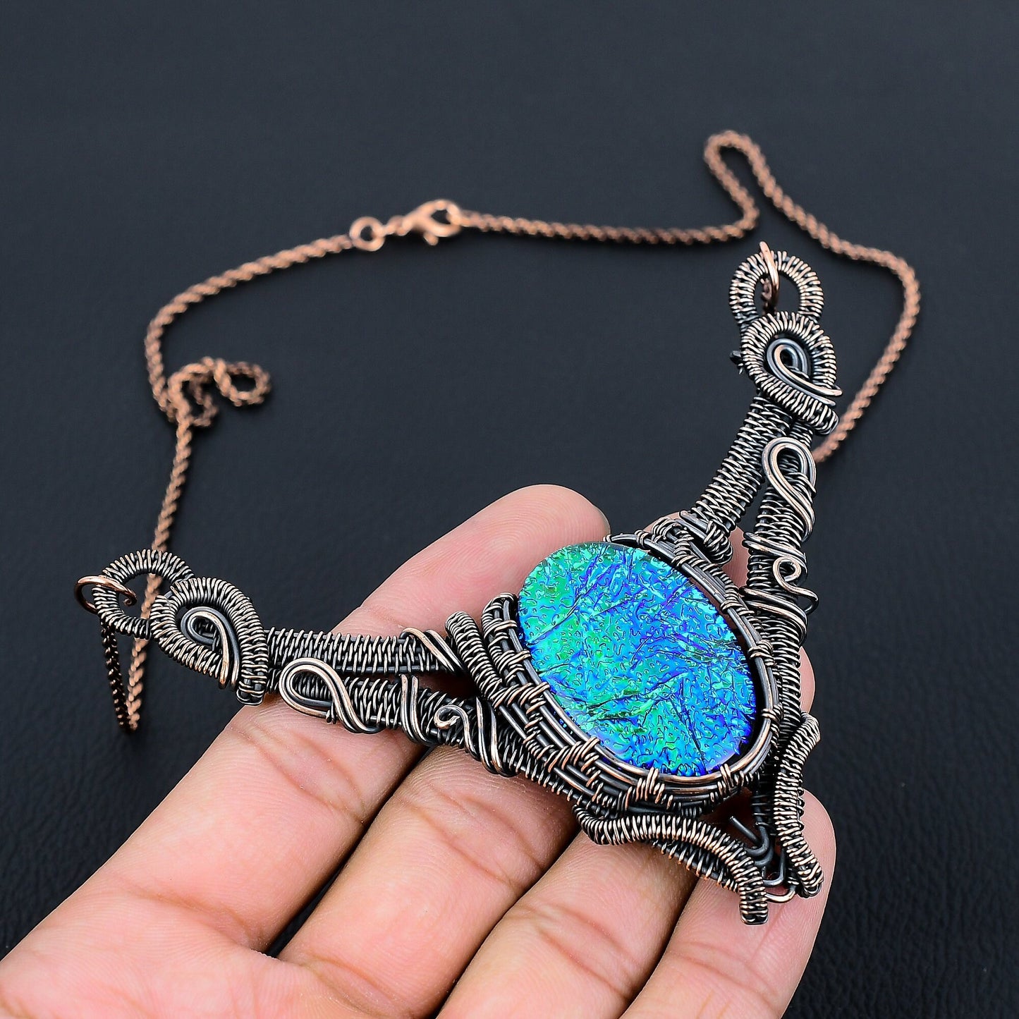 Multicolor Triplet Opal Gemstone Necklace