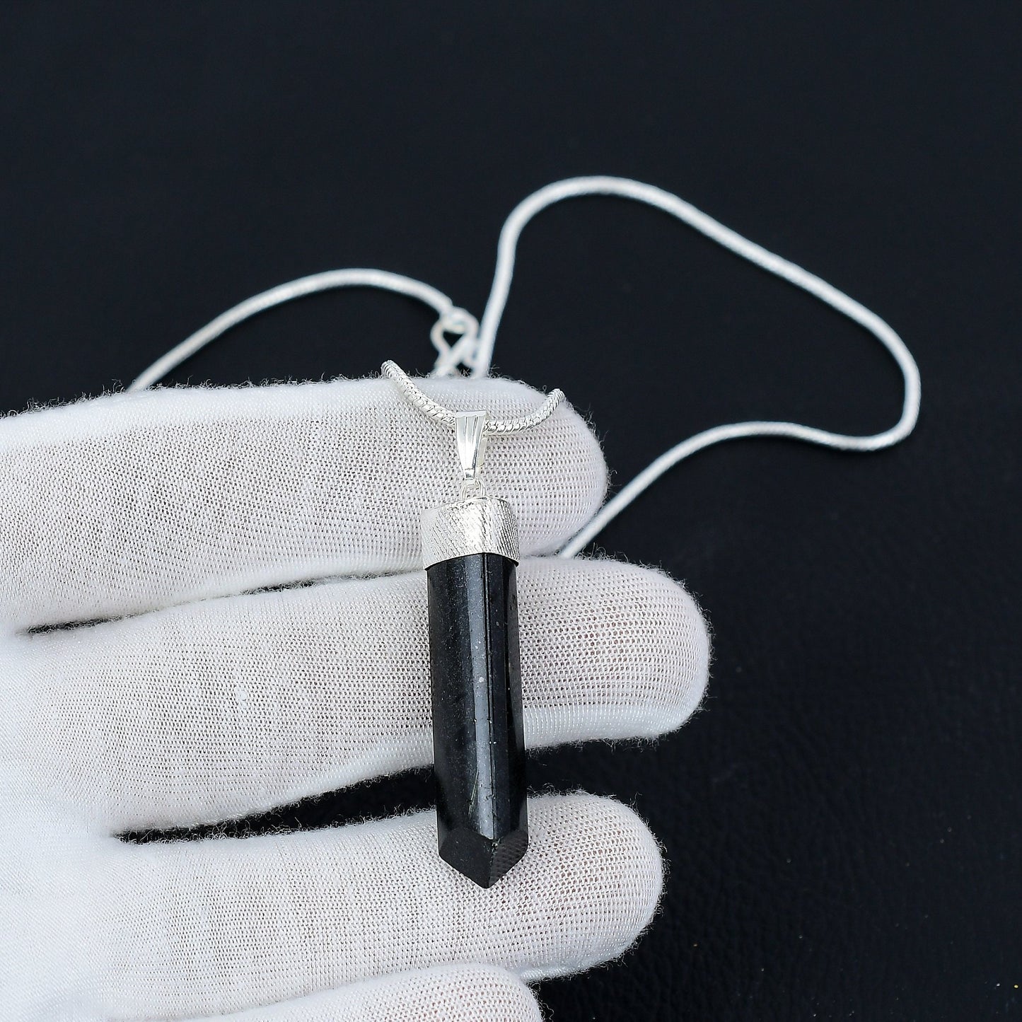 Black Onyx Pencil Point Pendant