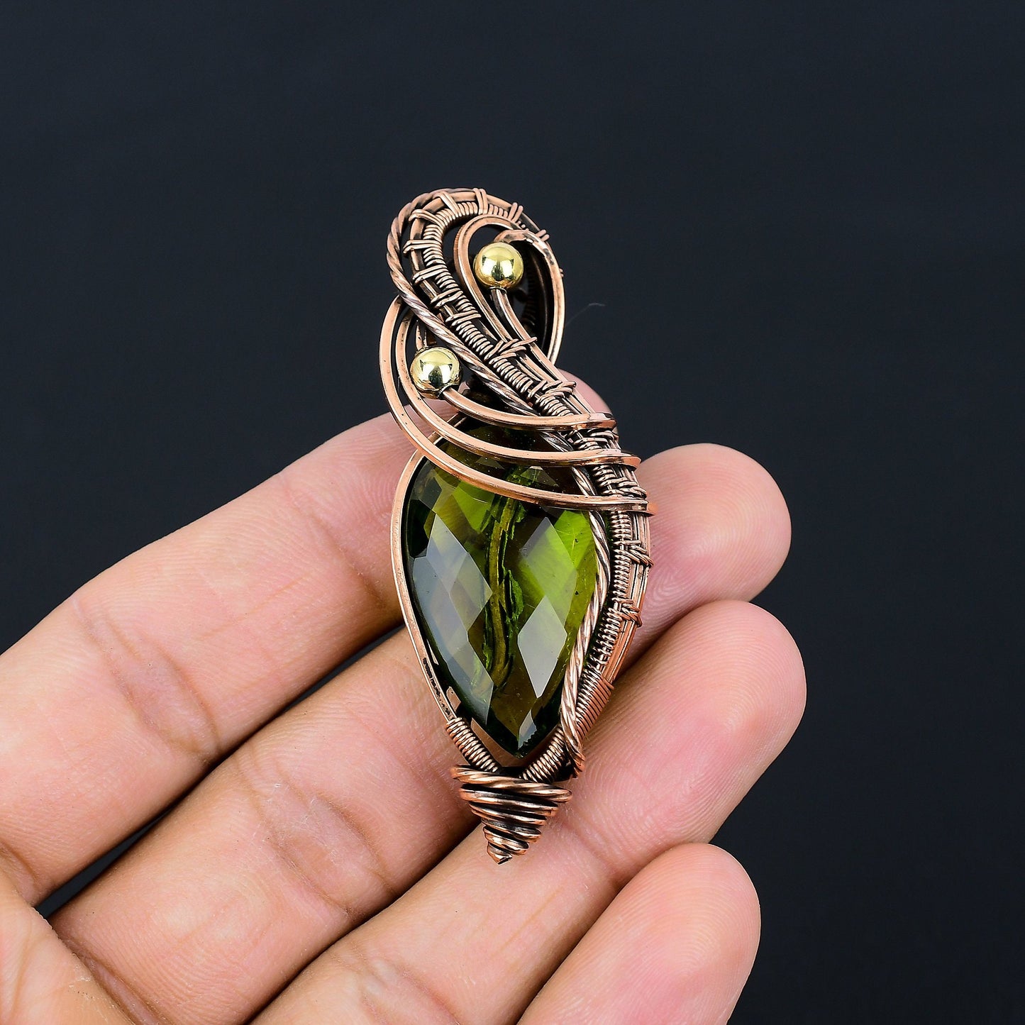 Green Peridot Gemstone Pendant