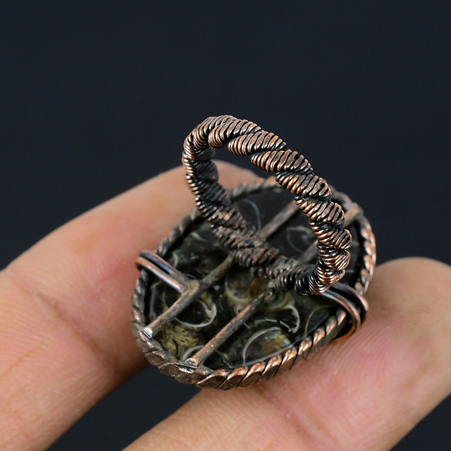 Copper Turritella Gemstone Ring