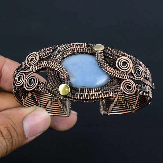 Blue Angelite Gemstone Bracelet