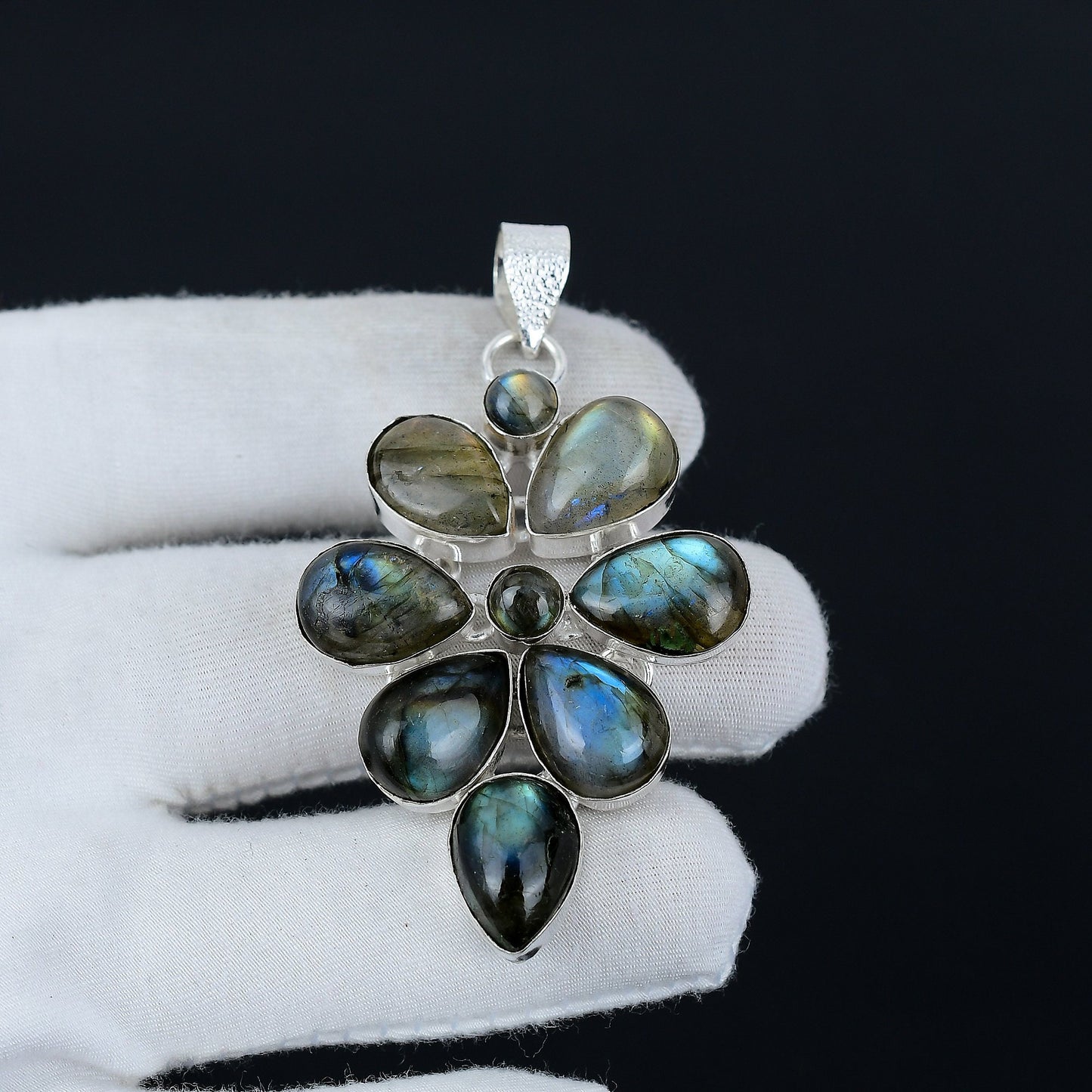 Blue Flash Labradorite Gemstone Pendant