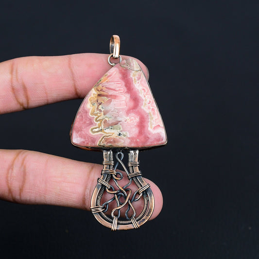 Pink Rhodochrosite Gemstone Pendant