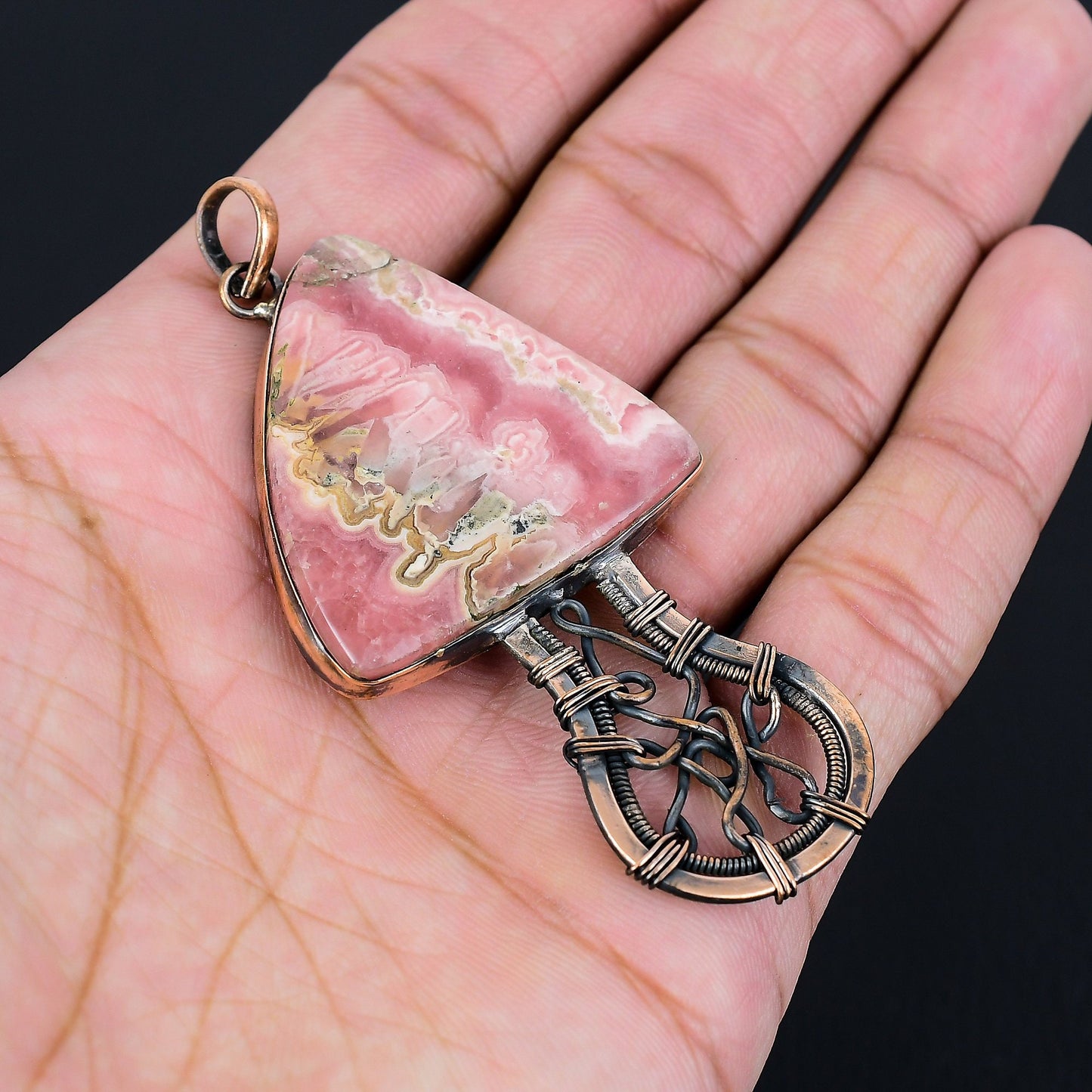 Pink Rhodochrosite Gemstone Pendant