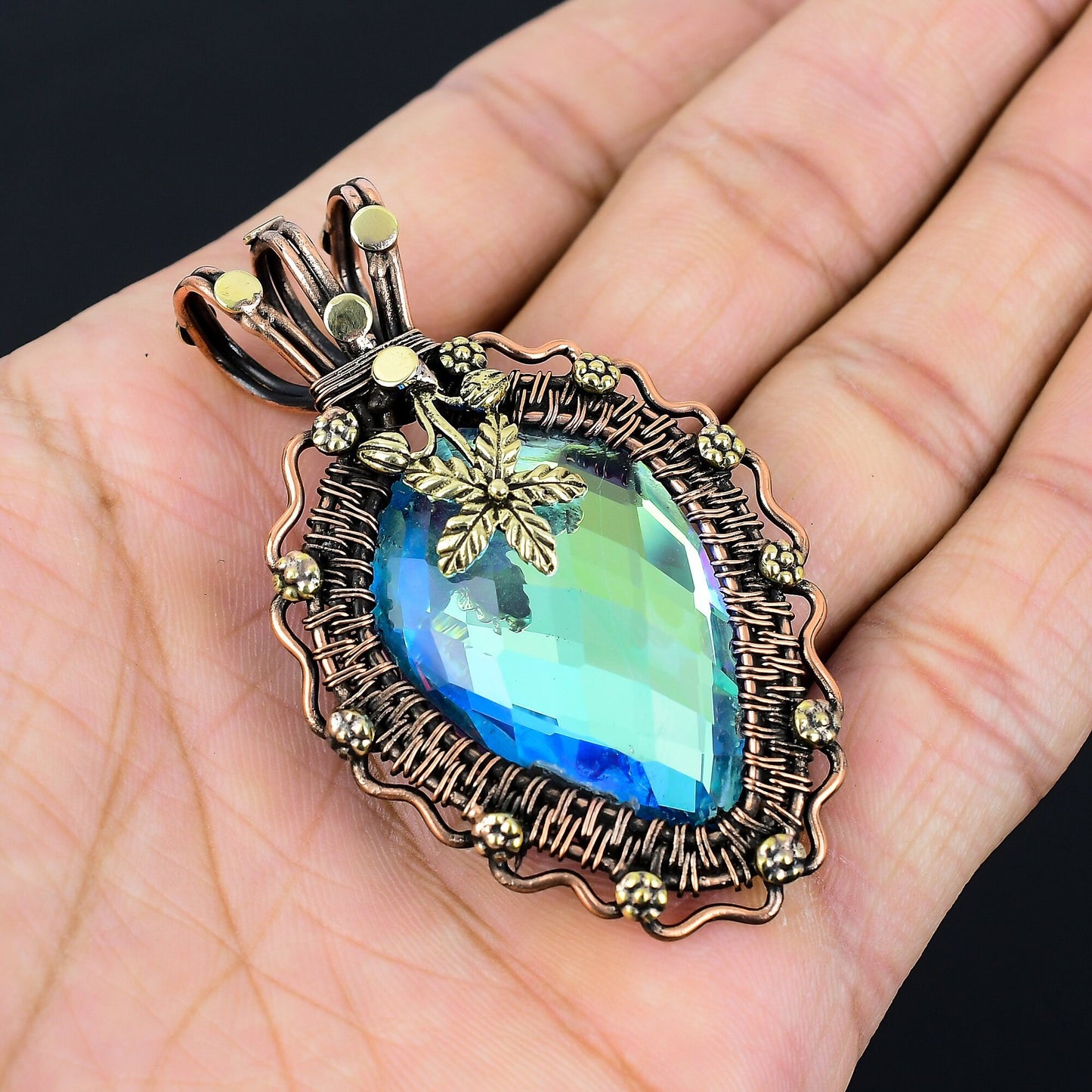 Rainbow Mystic Topaz Gemstone Pendant