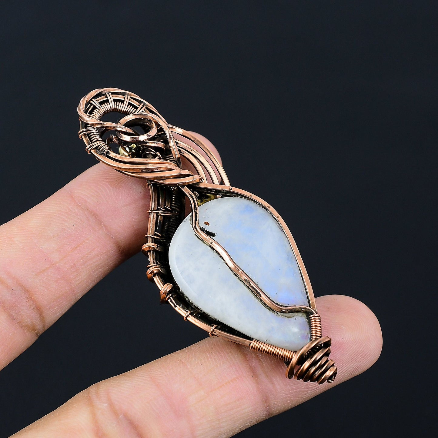 Rainbow Moonstone Gemstone Pendant