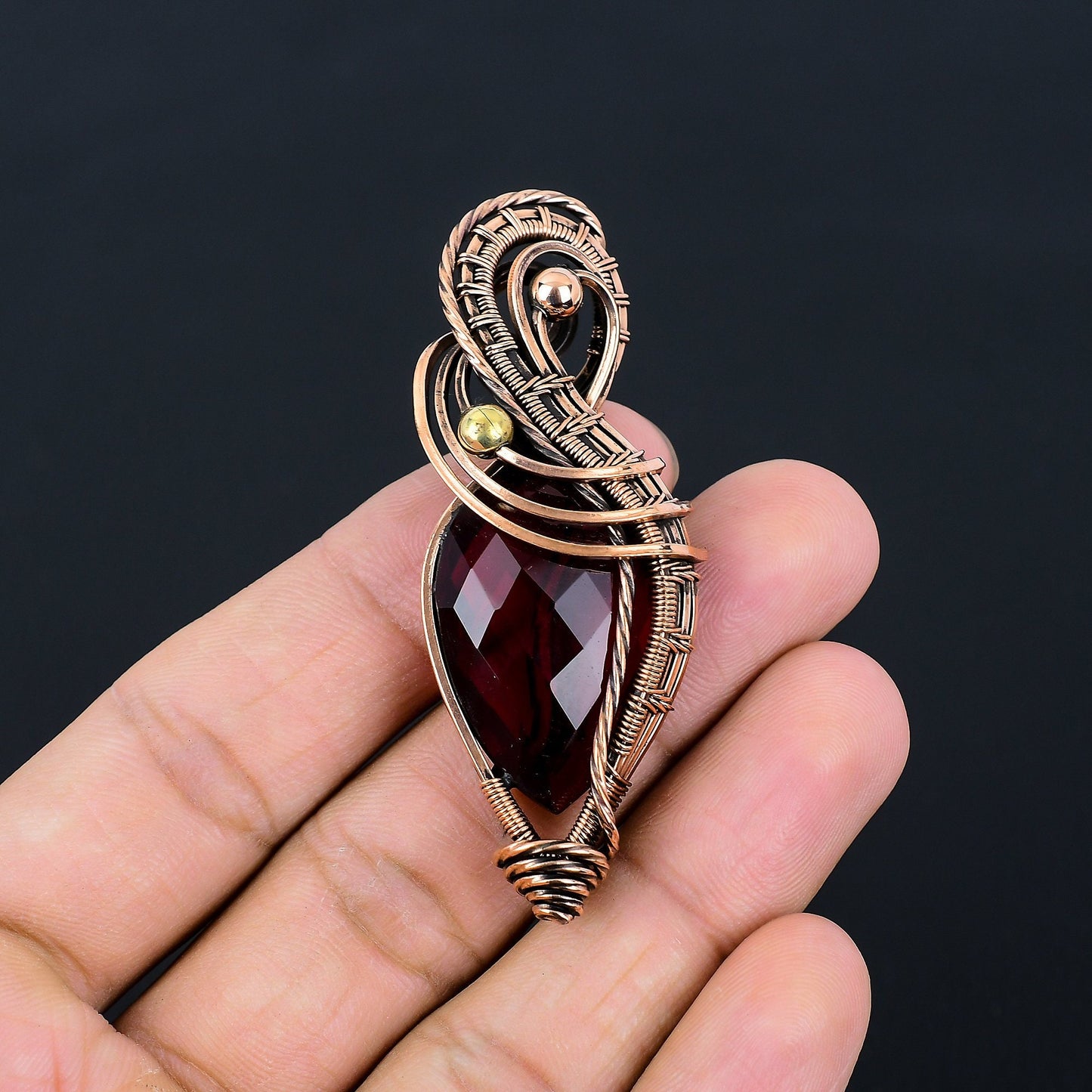 Red Garnet Gemstone Pendant