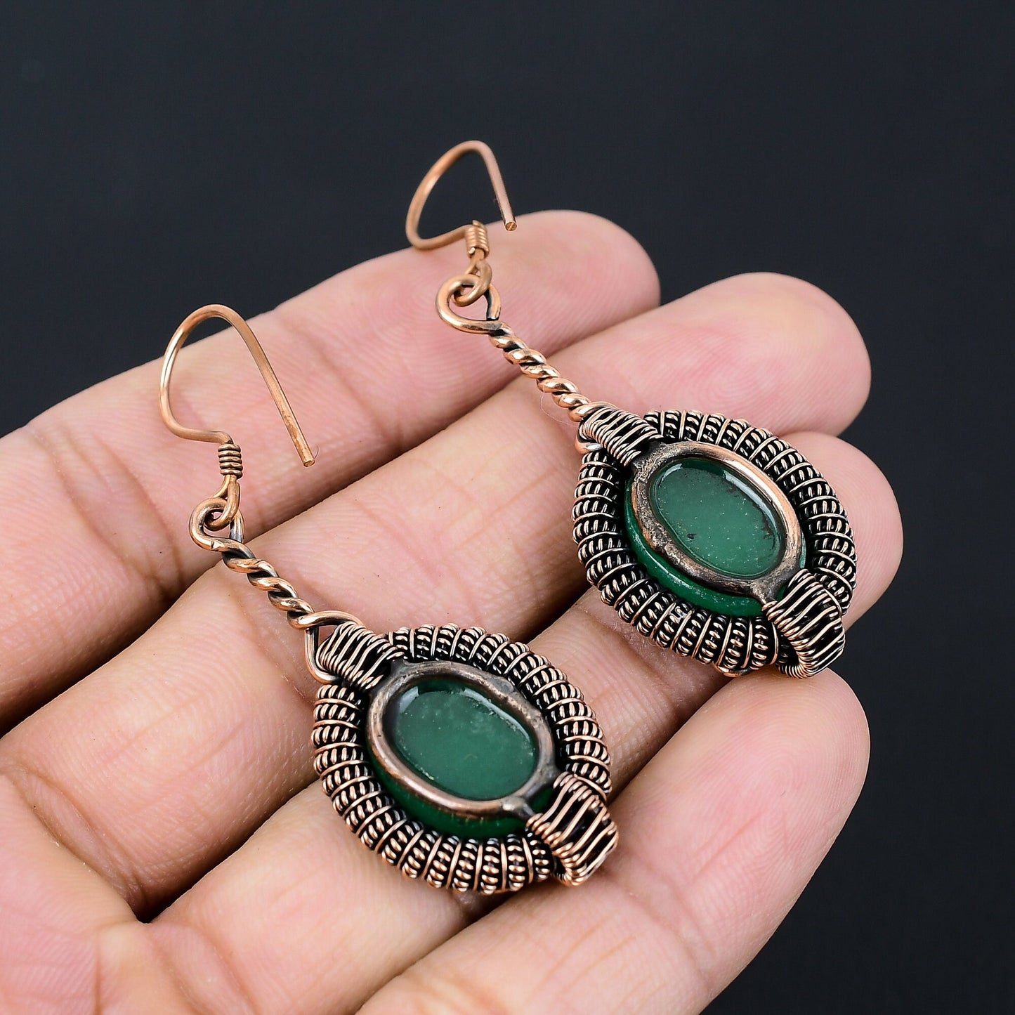 Emerald Green Gemstone Earrings