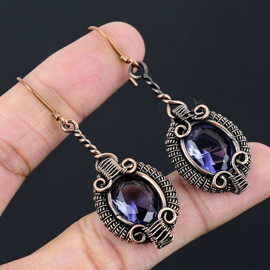 Blue Iolite Gemstone Earrings