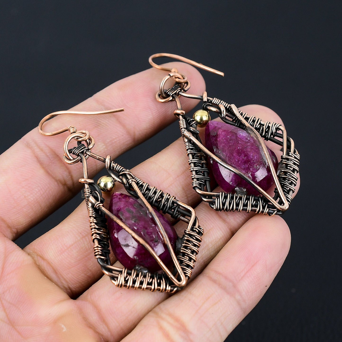 Red Ruby Gemstone Earrings