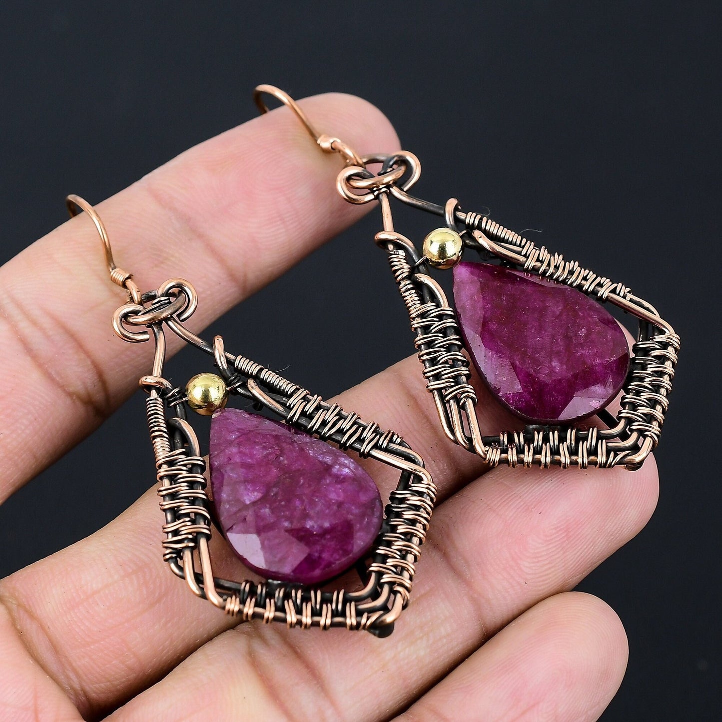 Red Ruby Gemstone Earrings