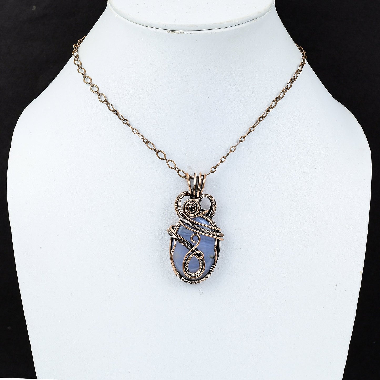 Blue Lace Agate Gemstone Pendant