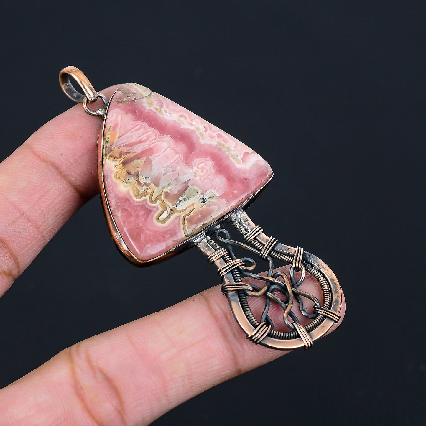 Pink Rhodochrosite Gemstone Pendant