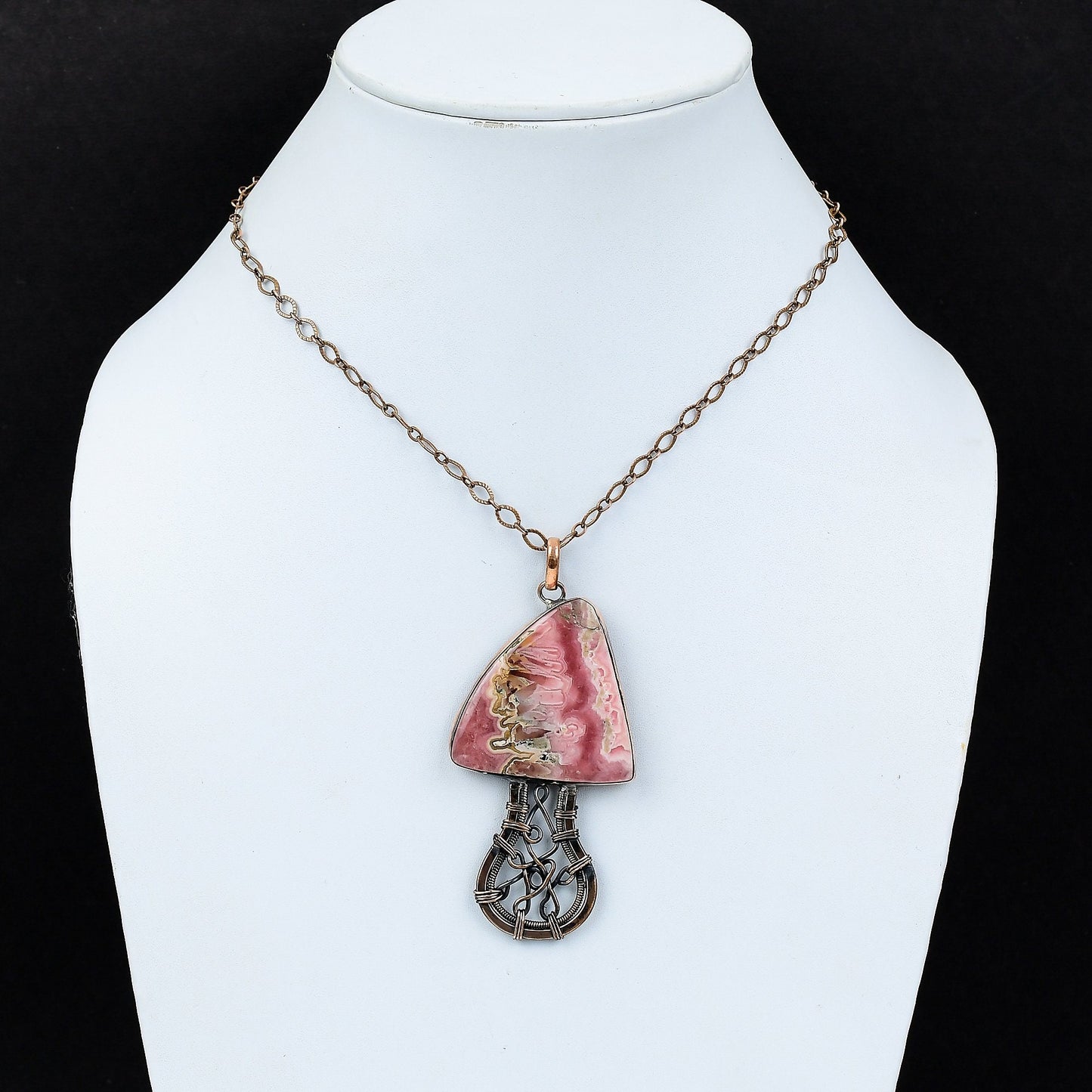 Pink Rhodochrosite Gemstone Pendant