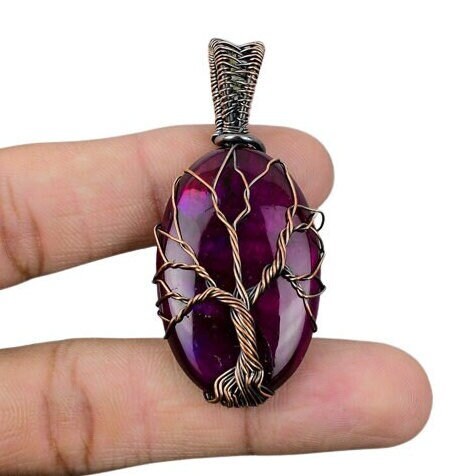 Pink Flash Labradorite Gemstone Pendant
