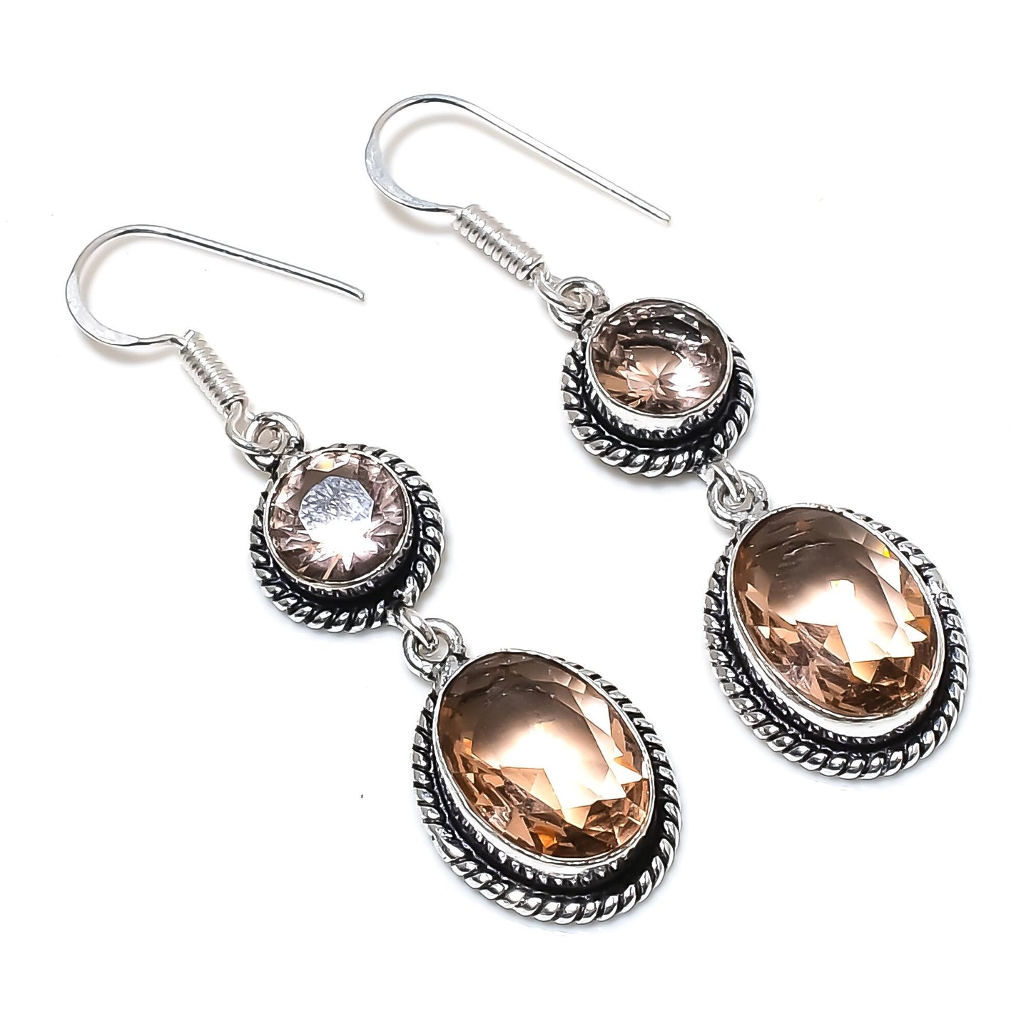 Pink Morganite Gemstone Earrings