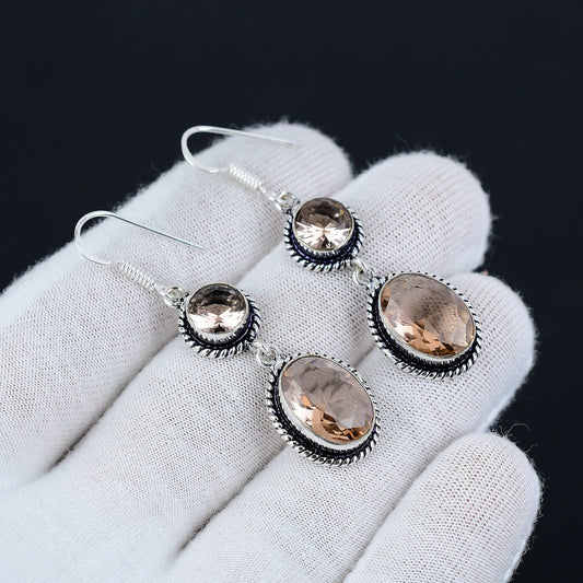 Pink Morganite Gemstone Earrings