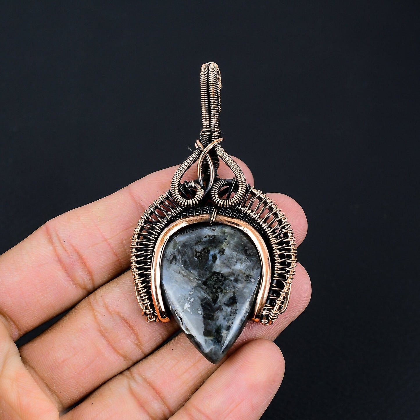 Grey Larvikite Gemstone Pendant