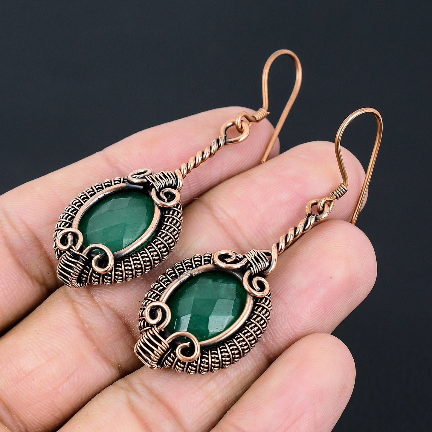 Emerald Green Gemstone Earrings