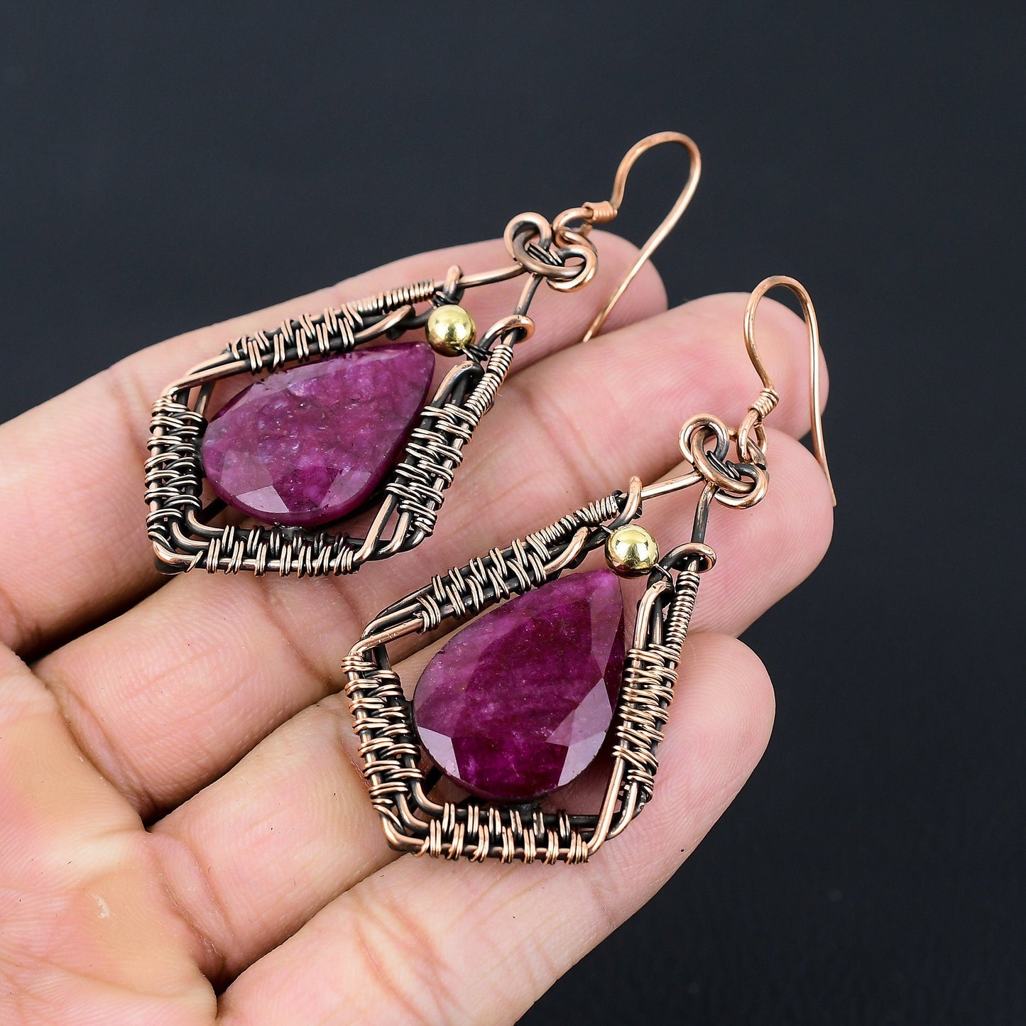 Red Ruby Gemstone Earrings