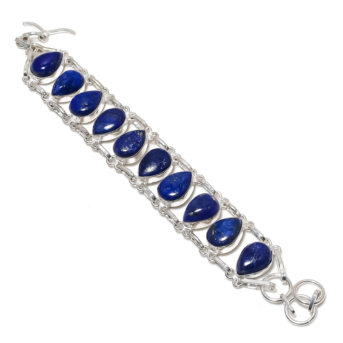 Blue Lapis Lazuli Sterling Silver Bracelet