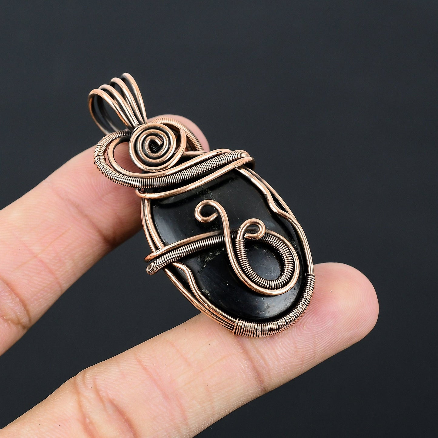 Black Shungite Gemstone Pendant